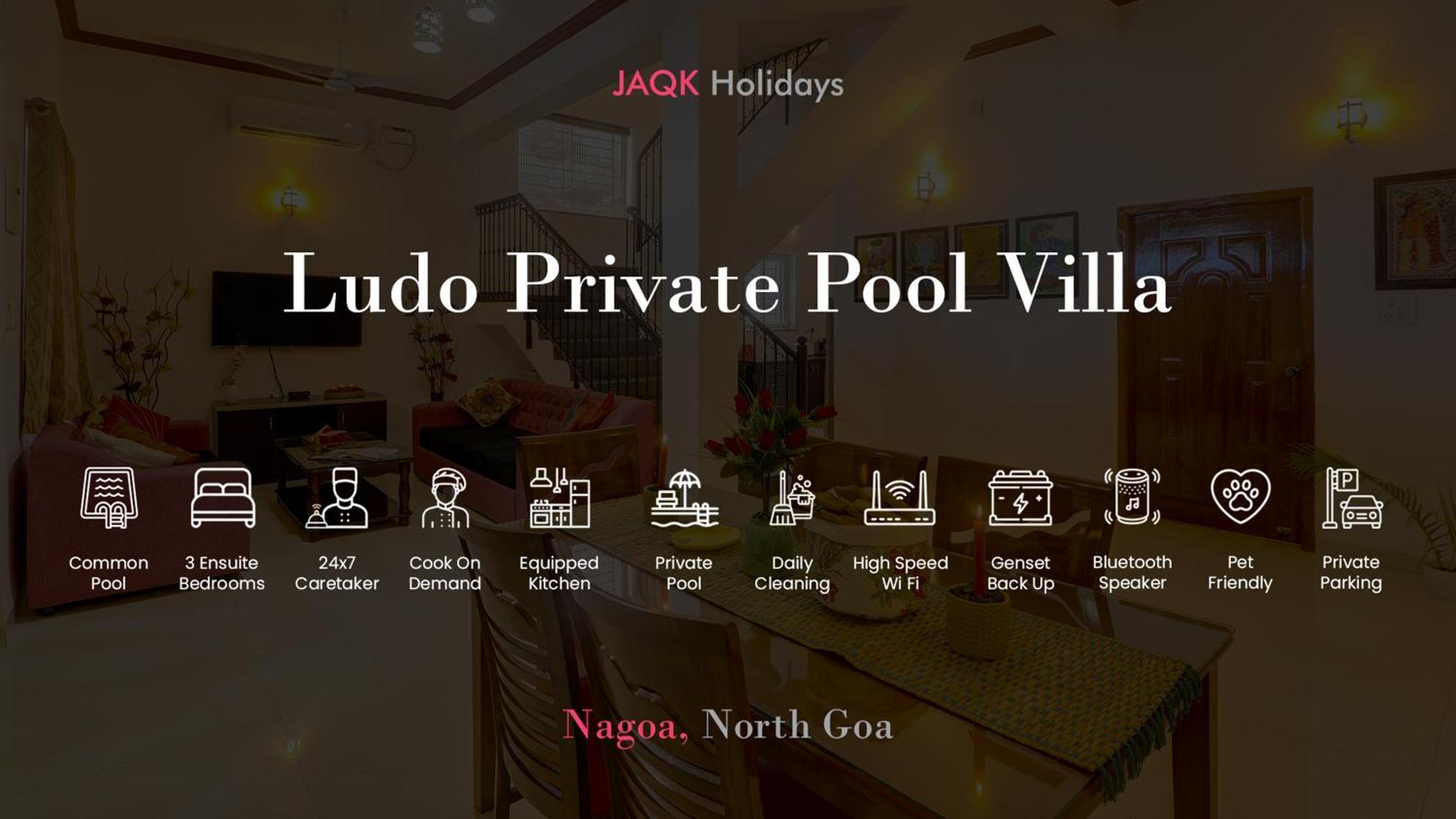 Ludo Private Pool Villa, Wifi-Caretaker-Parking, North Goa Baga Exterior photo